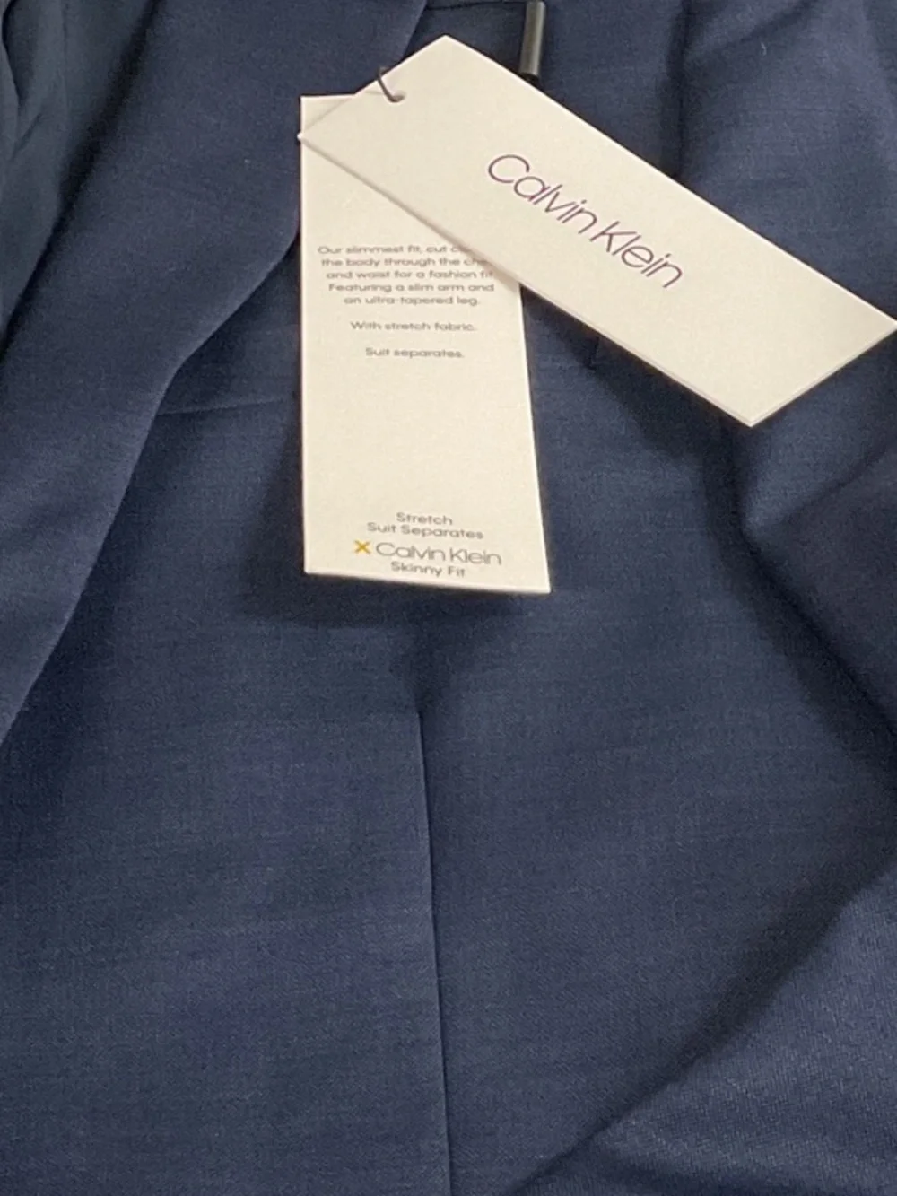 Brand New-Calvin Klein Navy Slim-Fit Suit Jacket